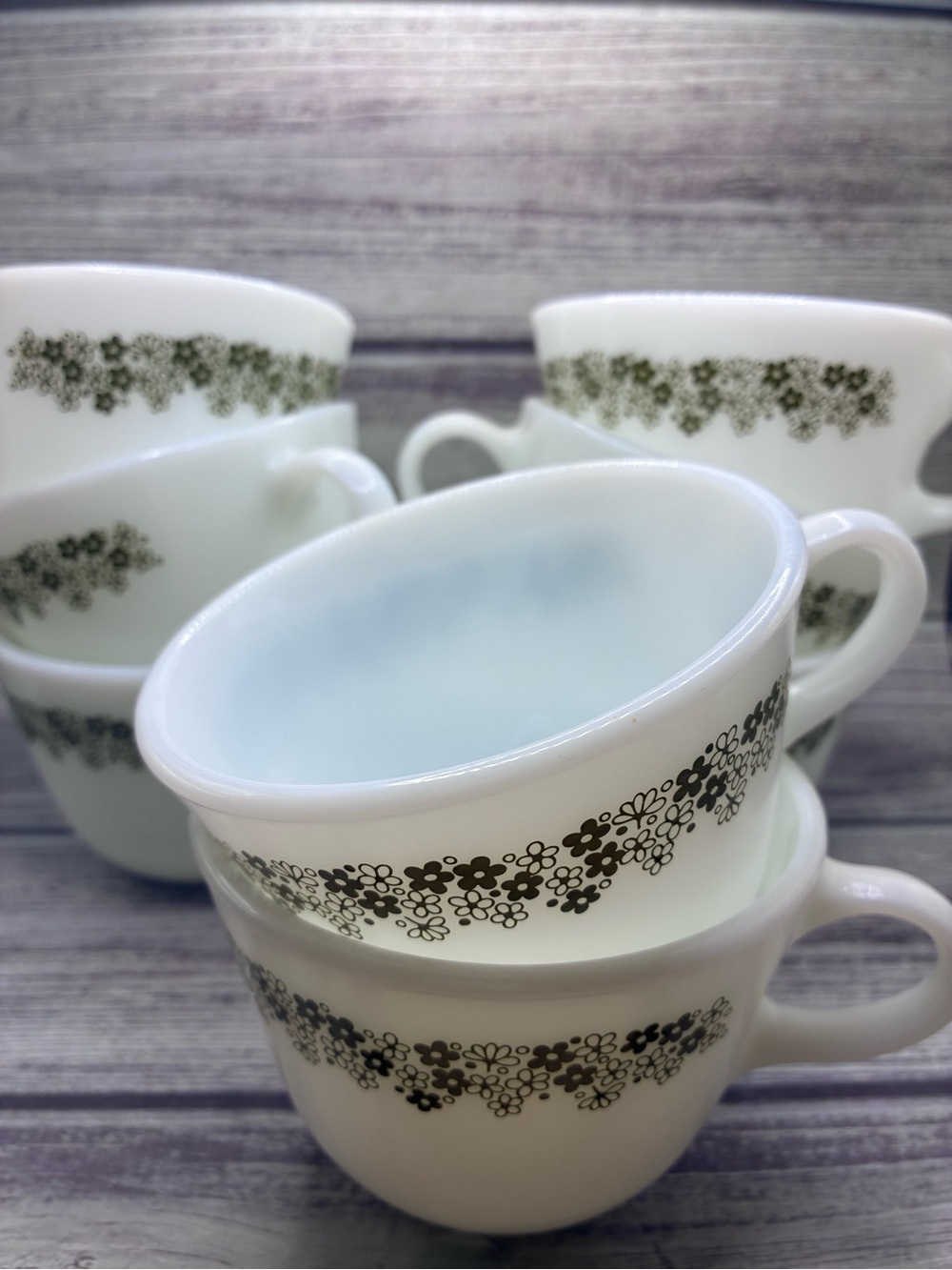 8 Set VTG Pyrex Spring Blossom Mugs